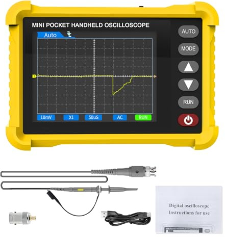 Oszilloskop Handheld AP-500K 2,8“ TFT Digital Oszilloskop Tragbares Oszilloskop für die Automobilindustrie, 2,5MS/s hohe Abtastrate, 500KHz Bandbreite, Triggerfunktion Auto/Nomal/Einzel