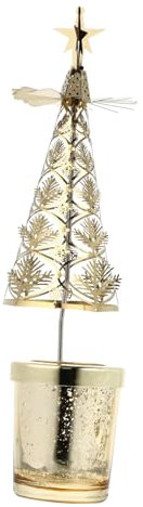 MAGICLULU Weihnachtskerzenständer Aus Eisenmaterial Drehbares Design Kerzentablett Aus Metall