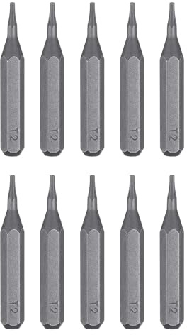 QUARKZMAN 10 Stück T2 Schraubendreher Torx Bit Set, Bitsatz 4mm Sechskantschaft 28mm/1,1 Zoll Länge Magnetisch Stern 6 Punkt Kopf Sechskant Bits S2 Stahl Werkzeugset Elektroschrauber Tools