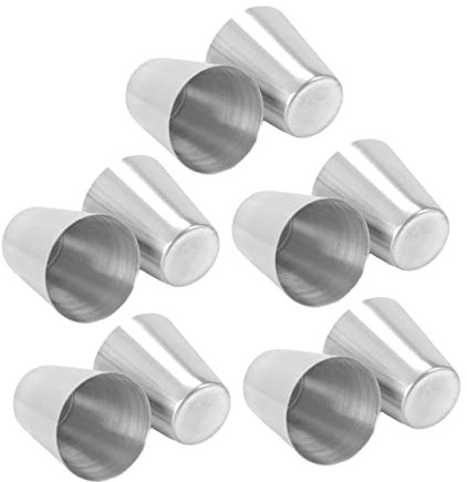 DECHOUS Set Da 10 Bicchieri Riutilizzabili in Acciaio Inossidabile 100ml, Tazze Portatili Per Bevande, Vino e Acqua, Leggeri e Impilabili, Per Feste e Viaggi