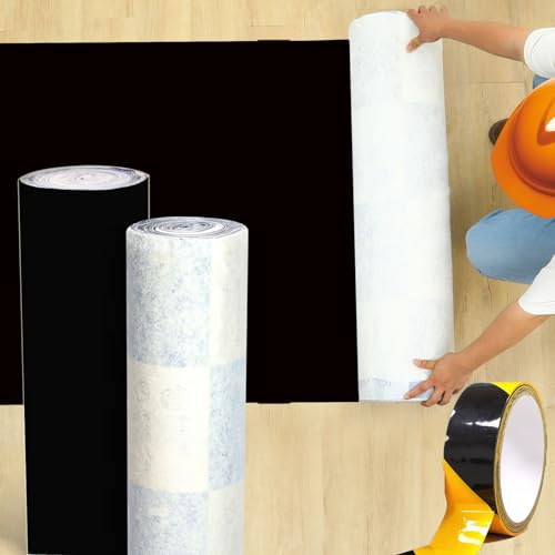 40 x 100' Temporary Floor Covering, Blue Hardwood Floor Protective Film Sheets, Floor Protection Film Roll for Painting and Sanding, Tile, Construction Renovation, Coverage of 334 sqft