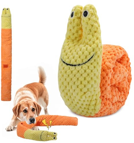 Treetopone Schnüffelspielzeug Hund,Intelligenzspielzeug Schnüffelteppich Hundespielzeug Intelligenz für Hunde,Gelb Schneckenform Interaktives Plüschspielzeug Hunde Geburtstag Geschenk