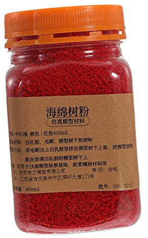 Abaodam Polvere Floccante Per Modellismo 400ml, Polvere Di Vegetazione Artificiale Rossa Per Decorazioni Micro Paesaggi, Materiali Per Alberi e Scenografie Fai Da Te
