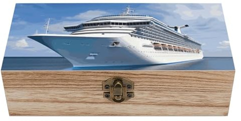 SMAZDFXX Caja de almacenamiento de madera con tapa abatible y cierre frontal, gran caja de recuerdos, joyero de crucero, organizador de escritorio de oficina de madera