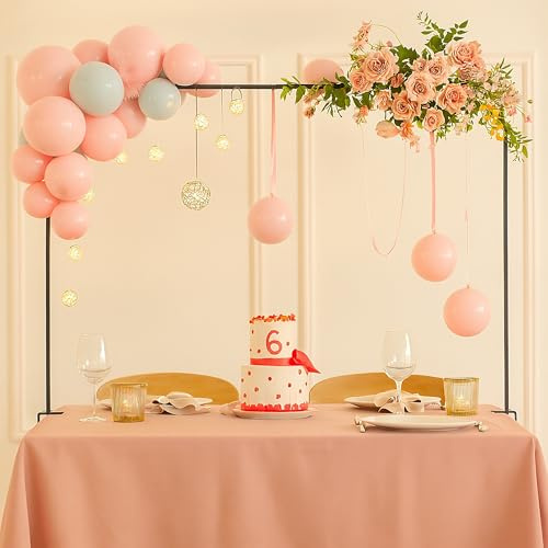 Relaxdays Arco Palloncini Struttura Tavolo, Base Estensibile, Decorazioni Compleanno H: 78,5–118 cm, L: 107–265 cm, Nero