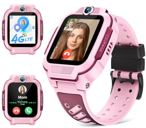 imoo Watch Phone, 4G Kids Smartwatch Phone with HD video calling,Smart Watch for Kids with GPS real-time positioning and IPX8 Water Resistance (Z3, Pink)