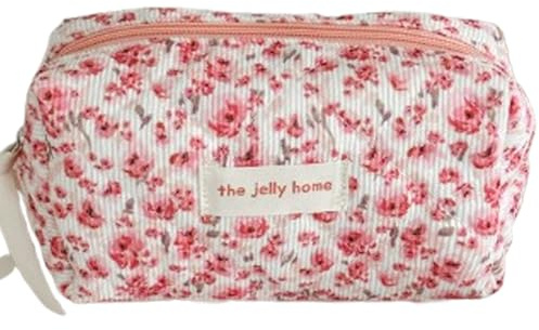Qiwenr Trousse à Crayons, Trousse Portable à Large Ouverture, Motif Floral Grand Capacité Trousse, pour Bureau, Université, Maquillage, Cadeau Exquis