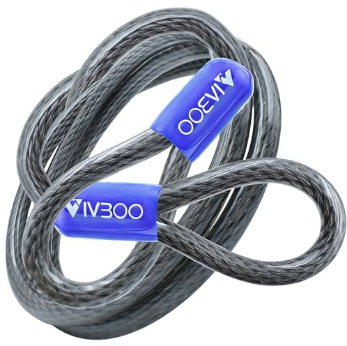 VIVBOO 2/5in Security Cable with Loops Cut-Resistant and Waterproof