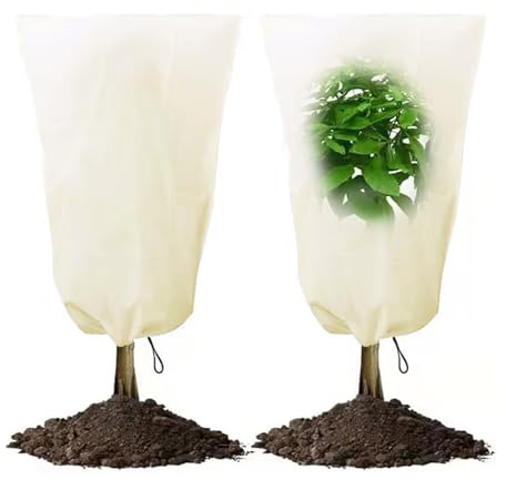 2 Stück Winterschutz Pflanzen AußEn, Frostschutz für Pflanzen, Winterschutz FüR KüBelpflanzen, Reißfest, Wiederverwendbar Winterschutz für Pflanzen, Pflanzenschutz Winter für Palmen (Gelb, 80*120cm)
