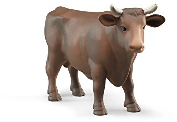 bruder 02309 - Bulle, braun, Spielzeugfigur | Tier für Bauernhof, Landwirtschaft, Stier, Maßstab 1:16