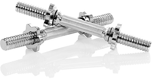 MOVIT 2er Set Kurzhantelstange, 35 x Ø 3 cm STANDARDNORM, Gewicht ca. 2 kg, verchromt & gerendelt