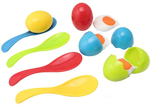 BOHS Juego de Carrera con Cuchara de Huevo y Yema - Actividad al Aire Libre para Niños de Kindergarten, Fiestas en el Patio Trasero y Día de Pascua