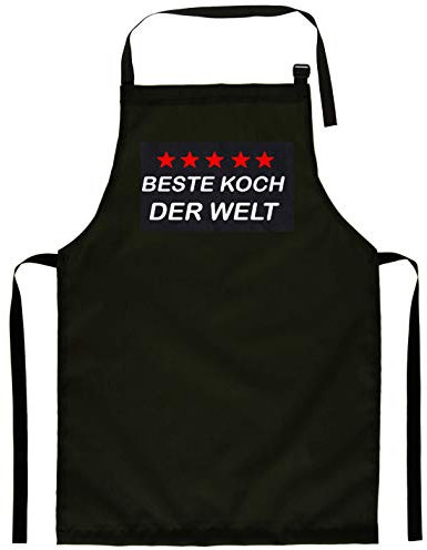 Ferocity Delux Kinderschürze Kind Malschürze Kunstkittel Kochschürze Apron Werkschürze mit einem motiv schwarz Beste Koch NEW [074]