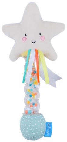 Taf Toys Star Rainstick Baby Rattle Toy Gift. Easy Grip Handle with Ribbons. Sensory Rain Stick Rattle. Suitable for Boys & Girls from Birth
