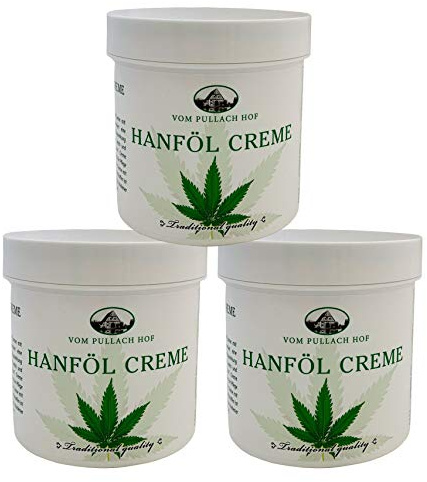 Iloda® 3 x 250 ml hampolja kräm från pullach gård, hampkräm, hampbalsam, hampkräm, med ren hampolja för smidig mjuk hud