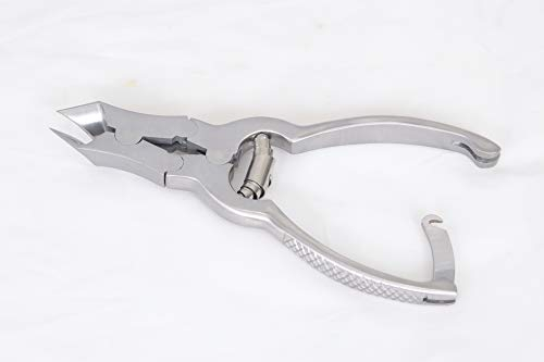 Nagelzangen mit Übersetzung ca. 15cm für Profi Fußpflegebesteck Kraftzange Pediküre Nail clippers for strong toenails - curved edge - Double geared ratio