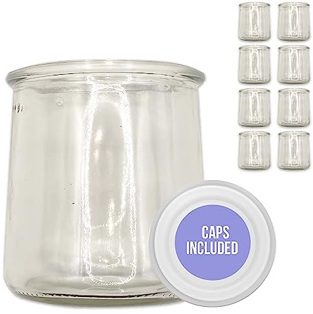 Xilmark 8 Vasetti per Yogurt 200ml XL con Coperchio Ermetico BPA Free – Barattoli in Vetro Compatibili con Bimby TM6 TM5 TM31, Monsieur Cuisine e Yogurtiere – Contenitori per Dessert e Omogeneizzati