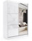 ALTDECOR Kleiderschrank mit Spiegel und Schiebetüren, kugelgelagerte Führungsschienen und Aluminium-Leisten - VIVI - 120 cm Weiß