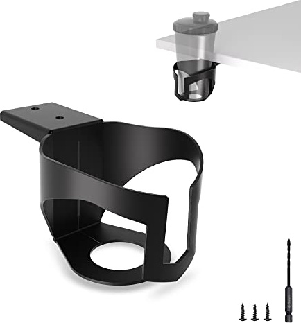 Ultimate Setup Schreibtisch Zubehör - Becher & Flaschenhalter, Gaming Design U-C, Schwarz