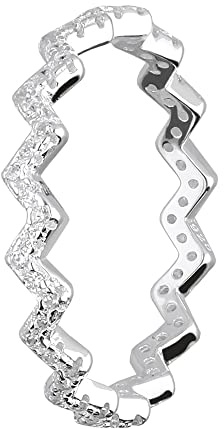 Treuheld® Gezackter 925 Sterling Silber Ring mit Kristallen | 8 Größen