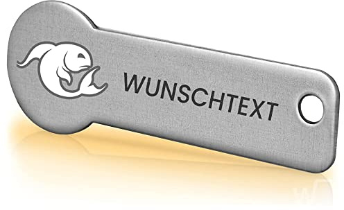 Einkaufswagenlöser ® Personalisiert mit Sternzeichen/Personalisierter Schlüsselanhänger mit Gravur & Schlüsselfundservice/Einkaufschip zum Rausziehen/Entriegler für Einkaufswagen - Fische