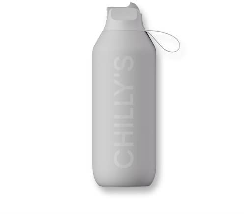 Generico Chilly Serie 2 Flip Grey 500 ml Flasche aus BPA-freiem Edelstahl, wiederverwendbar.