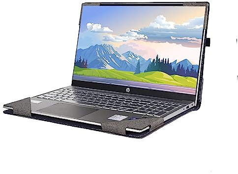 WODBAO Laptop Case for HP Pavilion Laptop 15-eg 15-eh Series Case Envy X360 15-ED 15-EE 15.6 Inch Case HP Pavilion 15T-eg 300 Detachable Leather Case (Light Gray)