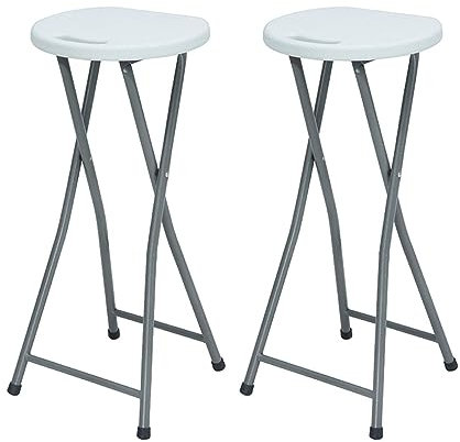 7H SEVEN HOUSE Pack 2 sgabelli pieghevoli altezza bianco 30 x 76 cm 7house