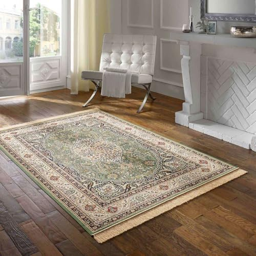 Taracarpet Teppich Palazzo Royal Lilian grün 135x195 cm Kurzflor Orientteppich für Wohnzimmer Esszimmer und Schlafzimmer