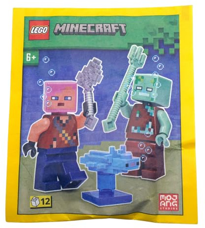 LEGO Minecraft: Adventurer with Drowned and Axolotl Combo Pack - 6+