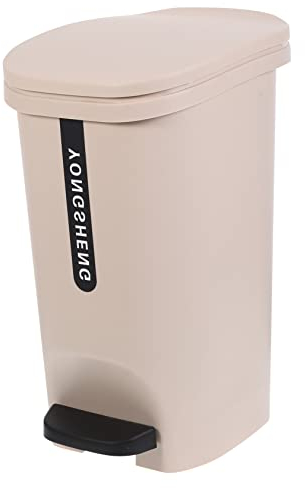 Poubelle à Pédale 10l en Pp avec Couvercle, Conteneur à Déchets Kaki