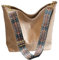 HAIWILL Umhängetasche Damen Große Crossbody Bag Damen mit Breiter Gurt Leder Hobo Bag Shopper Tasche Retro Schultertasche Handtasche für Alltag, Büro, Schulausflug und Einkauf (Beige)
