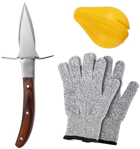 Austernmesser 2 Stück Mit 2 Stück Austernhandschuh Oyster Shucking Knife Set Mit Ergonomischer Griff Edelstahl Austernmesser Mit Handschuhe Für Austern Schalentiere Muscheln