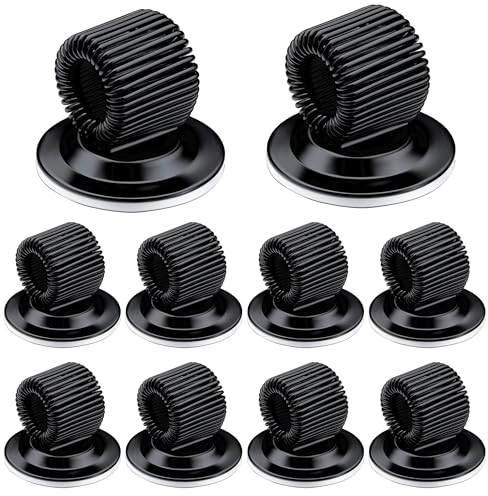 YSDMY Stifthalter Clips 10 Stück Stahl Stifthalter selbstklebender Stifthalter mit Einstellbarer Federschlaufe，Stiftehalter für Notebook-Klemmbrett, Kühlschrank, Whiteboard