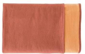 allnatura Flauschige Baumwoll-Plüschdecke Cotona-Double 140x200 cm in Rot, Made in Germany - große GOTS-zertifizierte Sofadecke 100% Bio-Baumwolle - waschmaschinenfeste Wohndecke Couchdecke