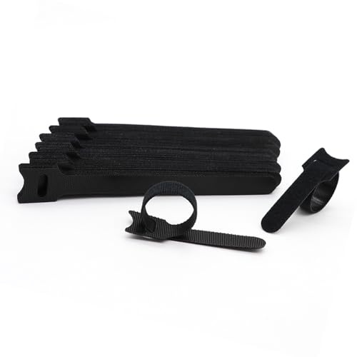 100 Pcs Reusable Cable Ties, T-Type Adjustable Hook & Loop Fastener Straps, Cable Management Straps for Electrical Cable & Wire Organizer (300mm（12in）)