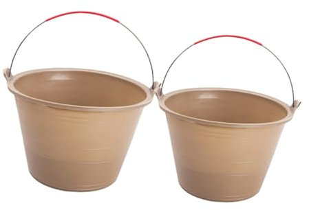 AUTSUPPL 2pezzi Secchi Per Cemento Resistenti Con Manico Secchi Per Costruzione Per Mischiare e Conservare Materiali Edili Per Cantieri e Lavori Di Ristrutturazione