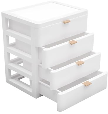 Schubladenbox Schreibtisch Organizer mit 4 Schubladen | für Dokumente Bürobedarf Schreibwaren und Schreibtisch Accessoires