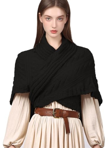 CAMDOM Damen Dreieckstuch Winter Herbst Strick Wrap Schal Mode Warm Damen Pullover Halstuch Cape
