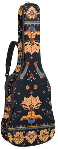 Gitarrentasche in voller Größe, wasserdichte Gitarren-Abdeckung, Tragetasche für akustische klassische E-Gitarren, abstrakte Palmen-Silhouetten, Mehrfarbig 04, 42.9x16.9x4.7 in, Lässiger Tagesrucksack