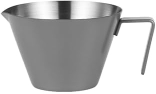 Montalatte Misurino for caffè espresso da 100 ml con bilancia Tazza da caffè in acciaio inossidabile Bocca affilata con manico Tazze graduate Tazze da caffè Bricco Per Latte(Deep grey)