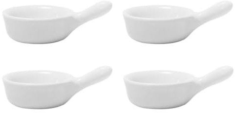 GRIRIW 4pièces Sauce Céramique Tasse à Condiments Mini-sauce Support Pour Amuse-gueules Avec Poignée Antidérapante Compact Et Léger Pour Table De Dîner