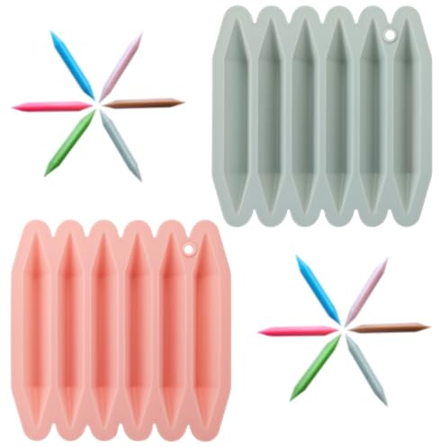 2-Piece Silicone 3D Double-Tipped Pen Mold Set, 6-Cavity for DIY Crafting, Chocolate, and Making