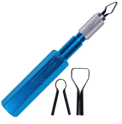 Feeshoppher Kit de herramientas de alisado de esquinas de suelo, mango de cortador de alisado de esquinas, juego de cortadores de aleación de aluminio, herramienta raspadora de paleta de línea de