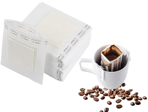 Hitopin Bolsas de Café Desechables, 100PCS Bolsa de Café por Goteo, Bolsa de Café Portátil, Filtro de Papel de Café Portátil, Filtros de Café Desechables, para Camping,Hogar,Oficina