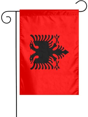 Bandiera dell'Albania da giardino 30 x 45 cm verticale su entrambi i lati