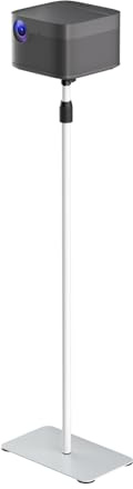 suptek Soporte de Suelo para Proyector de 162cm, Altura Ajustable 136-162cm, Rotación 360°, Base Estable de Metal para Sofá o Cama, Tornillo 1/4, Ideal para Mini Proyectores y Cámaras, Blanco