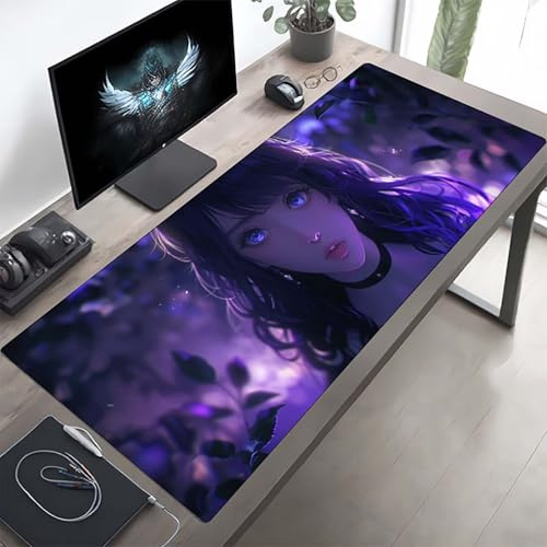 Gaming Mauspad 1200x600x3 mm Gaming Mousepad XXL Frau Schwarz Mauspad Schreibtischauflage, Genähte Kanten Mausmat, rutschfeste Gummibasis, Schreibtisch Schutz für Home Büro, Geschenke PjY11118 Y-5