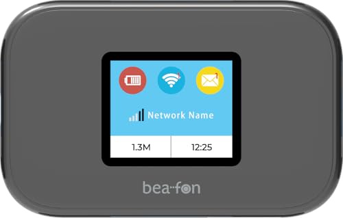 beafon, MR3, Router, 4G LTE, Mobiles Internet, CAT 6, WPA3 Verschlüsselung, Secure WiFi, Farbdisplay, 1,77(4,5cm) WPS Taste,