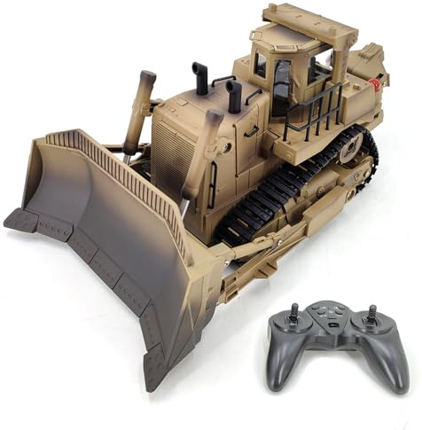 Dilwe 1/16 RC Dozer, Ferngesteuerter 2,4-GHz-Bulldozer mit Anhebbarem Schild und Aufreißer, für Baumodell und Ausstellung